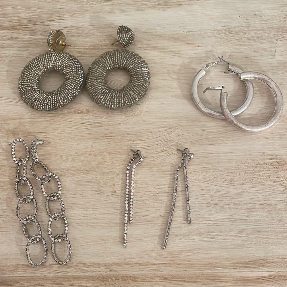 Bundle of Silver Earrings